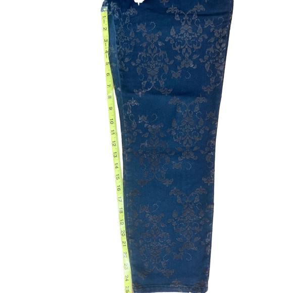 Old Navy Jean THE DIVA Pants Plus Size 16 Womens Blue Black Velvet Floral - Picture 3 of 7